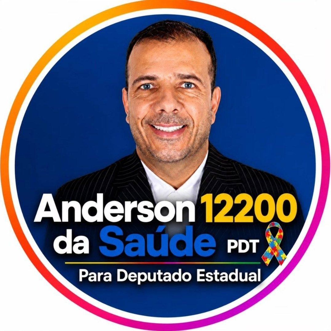 Arte circular da campanha Anderson da Saúde